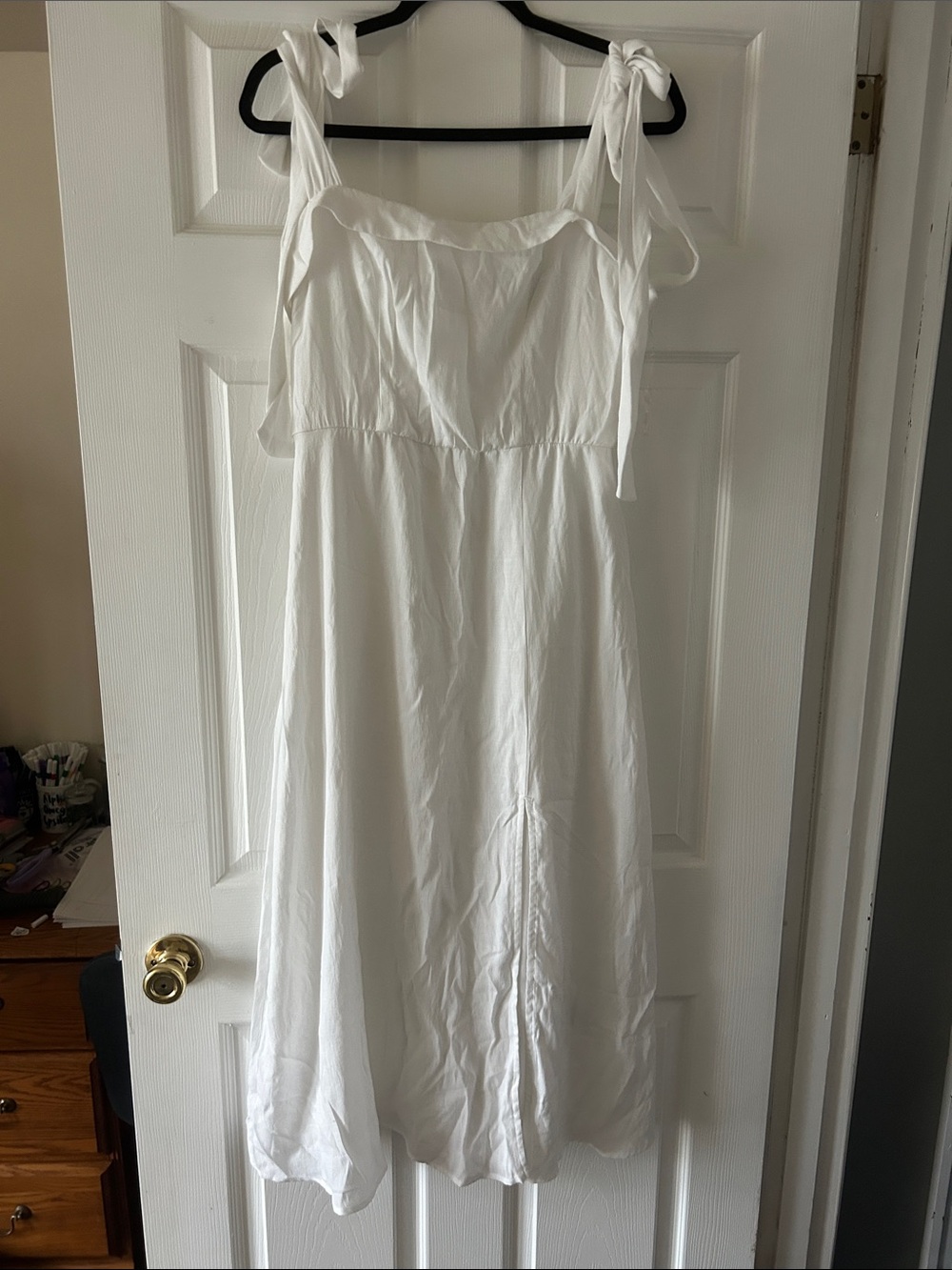 Trixxi White Sleeveless Tie-Strap Dress